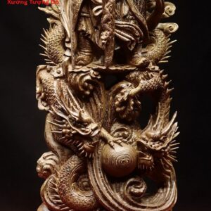 Quan công ngự Tam long gỗ mun đuôi công.