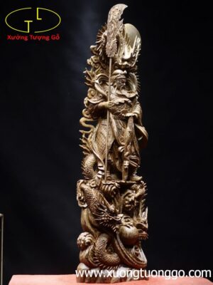 Quan công ngự Tam long gỗ mun đuôi công.