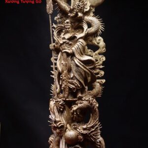Quan công ngự Tam long gỗ mun đuôi công.