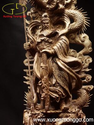 Quan công ngự Tam long gỗ mun đuôi công.