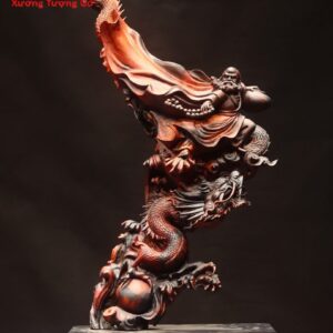 Đạt Ma hàm long gỗ trắc.