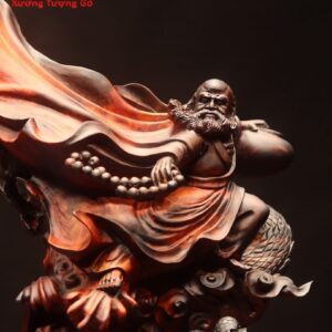 Đạt Ma hàm long gỗ trắc.