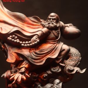 Đạt Ma hàm long gỗ trắc.