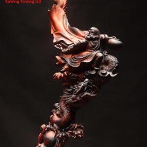 Đạt Ma hàm long gỗ trắc.