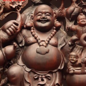 Di Lặc ngũ phúc bao tiền gỗ trắc