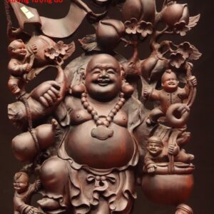 Di Lặc ngũ phúc bao tiền gỗ trắc