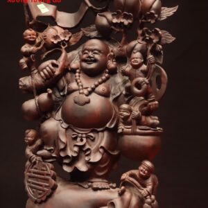 Di Lặc ngũ phúc bao tiền gỗ trắc