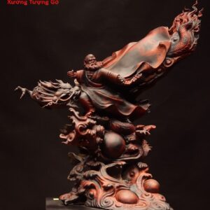 Đạt ma hàng long đứng sóng gỗ trắc.