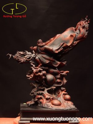 Đạt ma hàng long đứng sóng gỗ trắc.