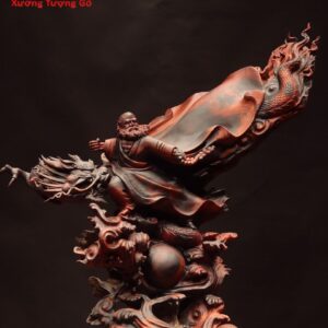 Đạt ma hàng long đứng sóng gỗ trắc.