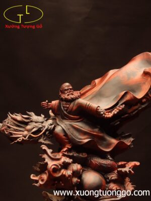 Đạt ma hàng long đứng sóng gỗ trắc.