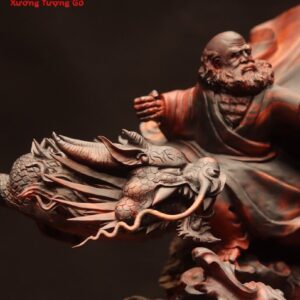 Đạt ma hàng long đứng sóng gỗ trắc.