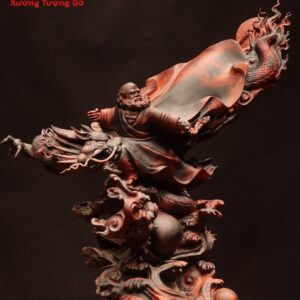 Đạt ma hàng long đứng sóng gỗ trắc.