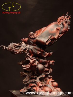 Đạt ma hàng long đứng sóng gỗ trắc.