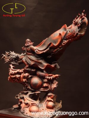 Đạt ma hàng long đứng sóng gỗ trắc.