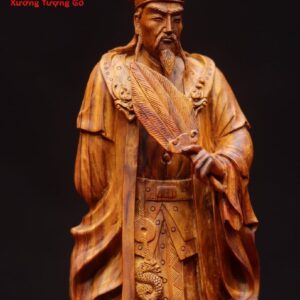 Khổng Minh đứng trống gỗ sưa.