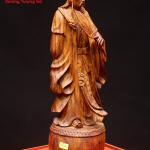 Khổng Minh đứng trống gỗ sưa.