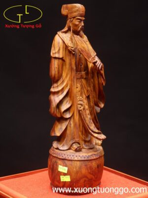 Khổng Minh đứng trống gỗ sưa.