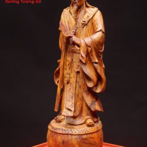 Khổng Minh đứng trống gỗ sưa.