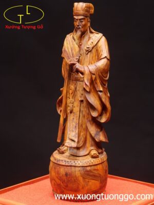 Khổng Minh đứng trống gỗ sưa.