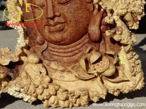 Diện Nhất tâm bái Phật gỗ nu hương.