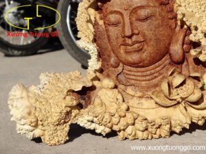 Diện Nhất tâm bái Phật gỗ nu hương.