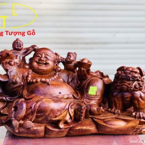 Di Lặc nhị tiểu ngồi nghê gỗ cẩm.
