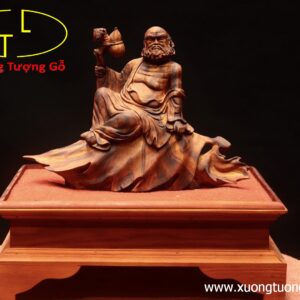 Đạt ma ngồi lá bồ đề gỗ sưa