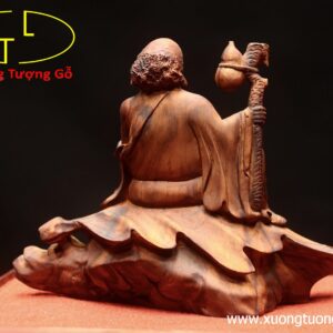 Đạt ma ngồi lá bồ đề gỗ sưa