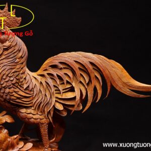 Gà trống hoa phù dung gỗ hương
