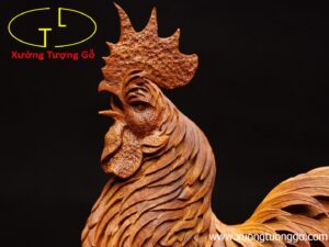 Gà trống hoa phù dung gỗ hương