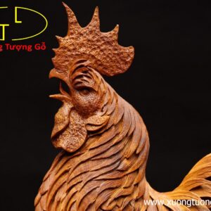 Gà trống hoa phù dung gỗ hương
