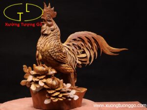 Gà trống hoa phù dung gỗ hương