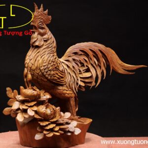 Gà trống hoa phù dung gỗ hương