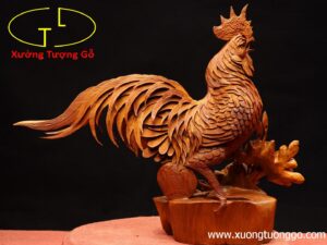 Gà trống hoa phù dung gỗ hương