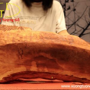 Khay trà cá chép gỗ hương.