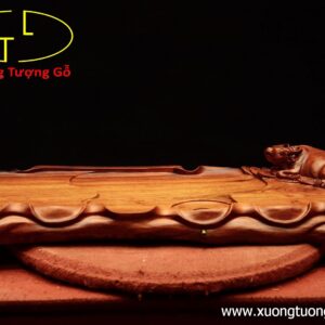 Khay trà trâu gỗ hương