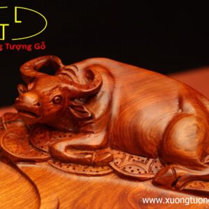 Khay trà trâu gỗ hương