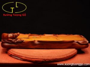 Khay trà trâu gỗ hương