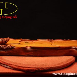Khay trà trâu gỗ hương