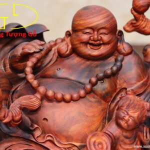 Di Lặc ngũ tiểu( ngũ phúc) nghê gỗ trắc.