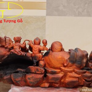 Di Lặc ngũ tiểu( ngũ phúc) nghê gỗ trắc.