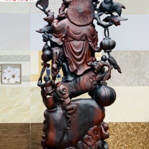 Di Lặc ngũ tiểu vác đào đứng nghê trắc đỏ đen.