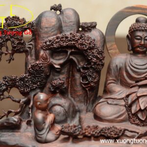 Nhất tâm bái Phật( Tượng Phật ngồi) gỗ trắc.