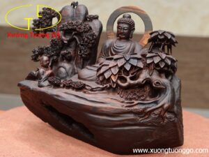 Nhất tâm bái Phật( Tượng Phật ngồi) gỗ trắc.