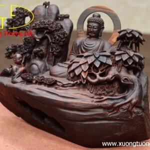 Nhất tâm bái Phật( Tượng Phật ngồi) gỗ trắc.