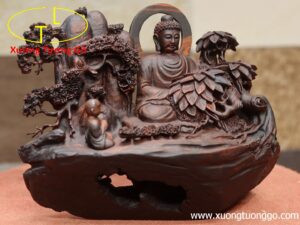 Nhất tâm bái Phật( Tượng Phật ngồi) gỗ trắc.