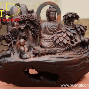 Nhất tâm bái Phật( Tượng Phật ngồi) gỗ trắc.