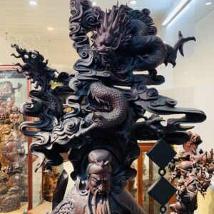 Quan Công ngự song long gỗ trắc.