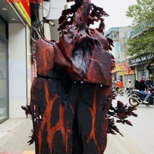 Gia đình gà hoa phù dung gỗ trắc